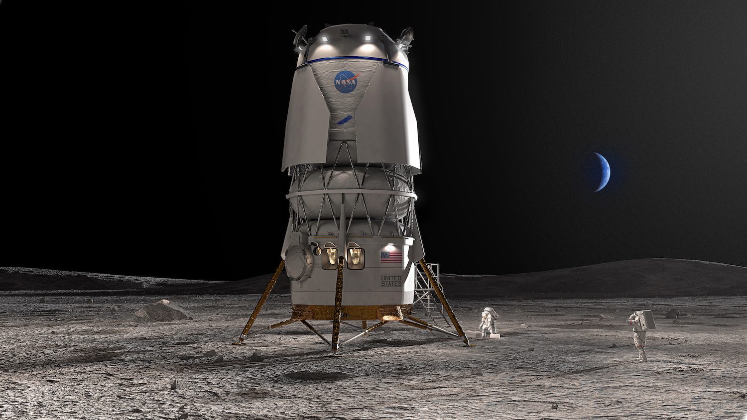 MK2 lunar lander on the lunar surface